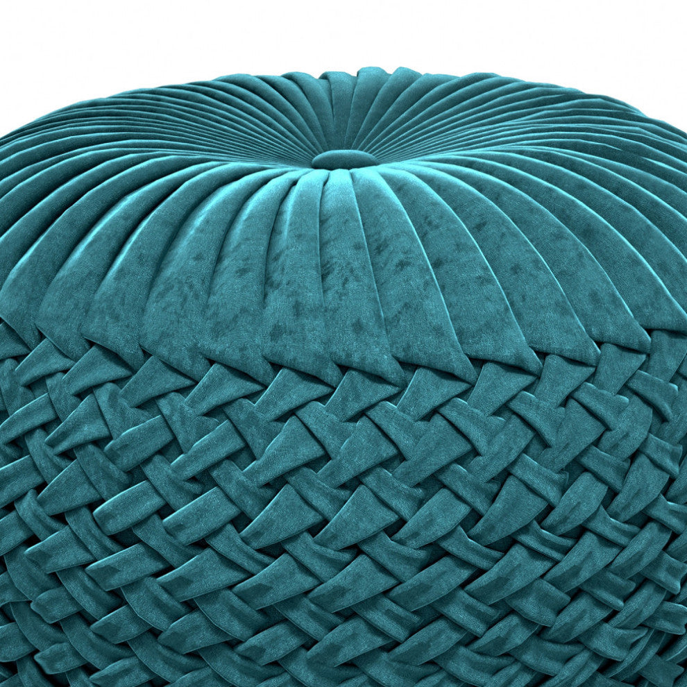 Grafton Velvet Round Pouf