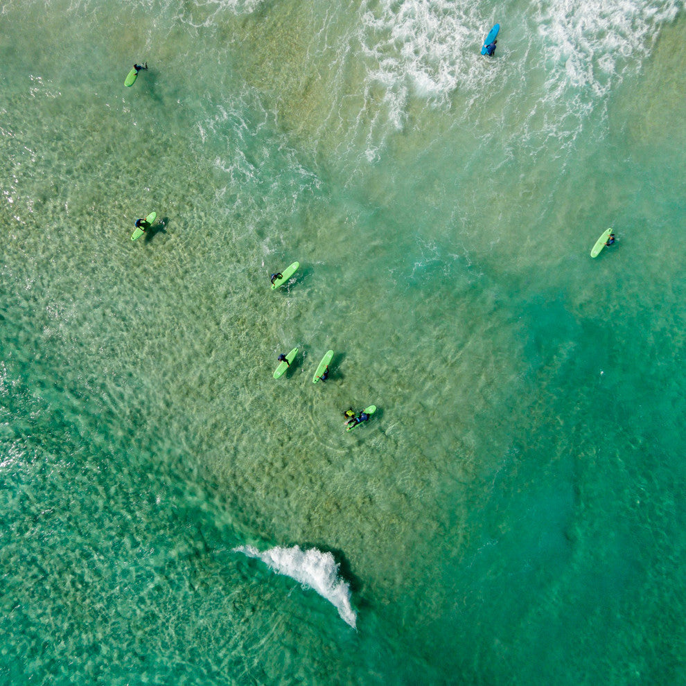 "Green Boards" Wrapped Canvas Print by Karolis Janulis
