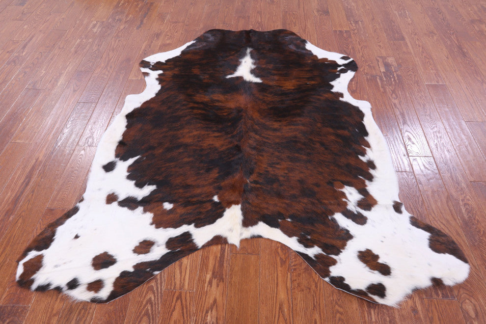 6' 7" X 6' 2" Brindle Natural Cowhide Rug C2314