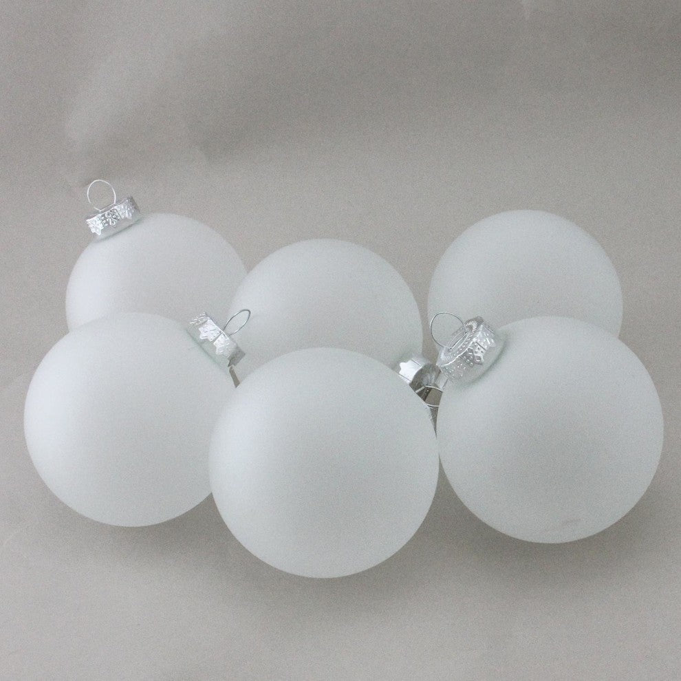 Ball Christmas Ornament Set, 3.25", Frosted