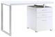 Coaster Brennan Modern 3-Drawer Wood Office Desk in White and Silver