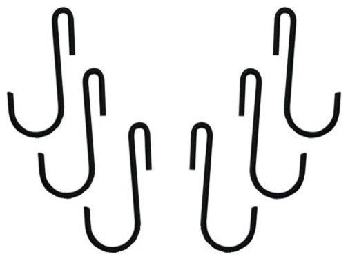 Range Kleen 6-Pack C31 Pot Rack Accessory Hooks, S-Shaped, Black