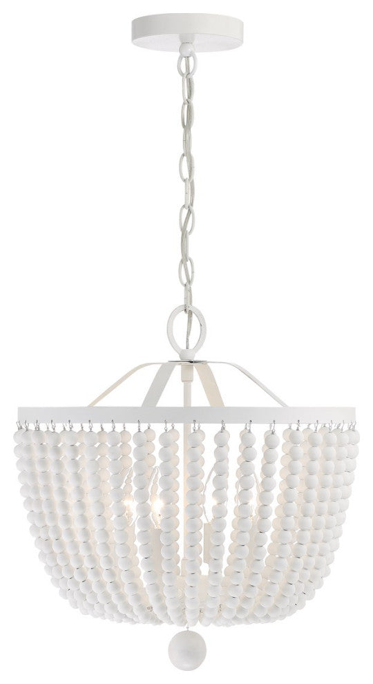 Crystorama Rylee 4 Light Chandelier 604-MT, Matte White