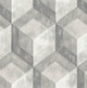 Rustic Wood Tile Geometric Wallpaper, Gray, Sample