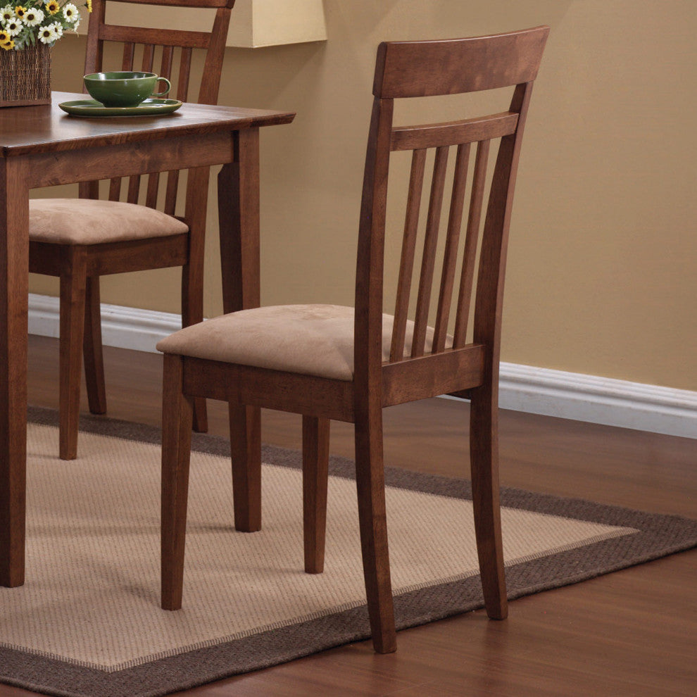 5 Piece Dining Set, Tan and Chestnut