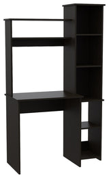 Nashville Writing Desk with 6 Open Shelves, Black