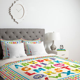 Deny Designs Andi Bird Alphabet Monsters Duvet Cover - Lightweight