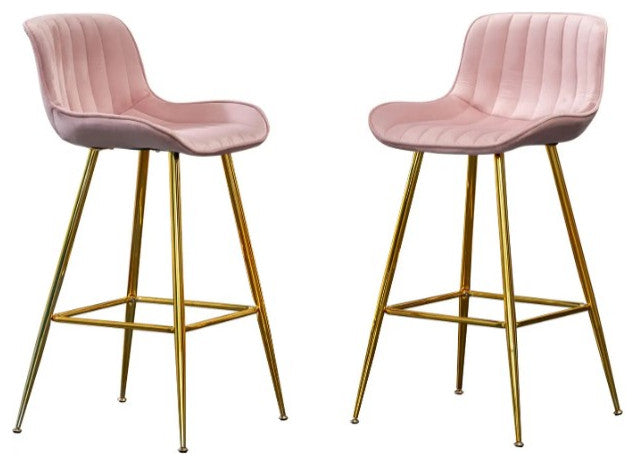2pcs Pink Bar Stools, 29" Bar Height Stools