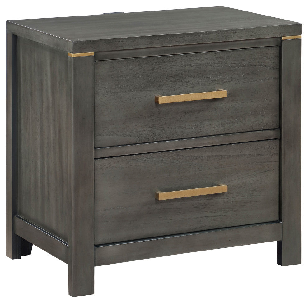 Kieran 2-drawer Nightstand Grey