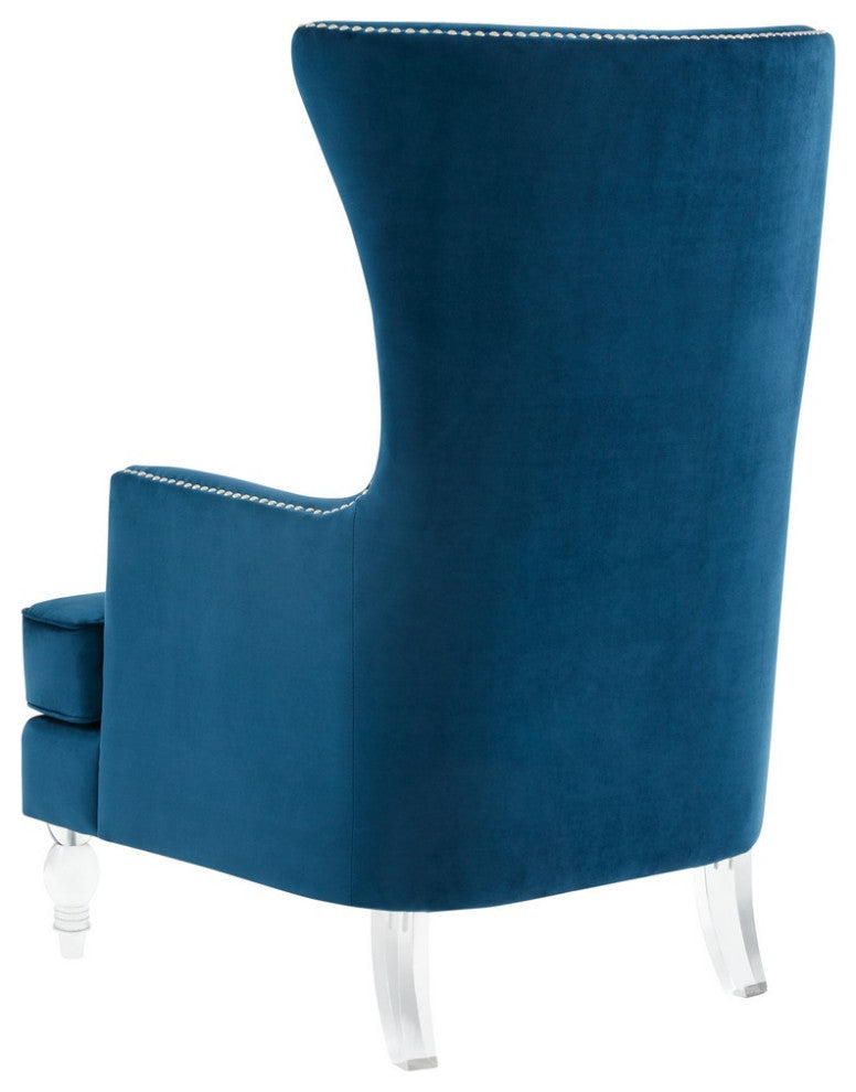 Safavieh Couture Geode Modern Wingback Chair, Navy