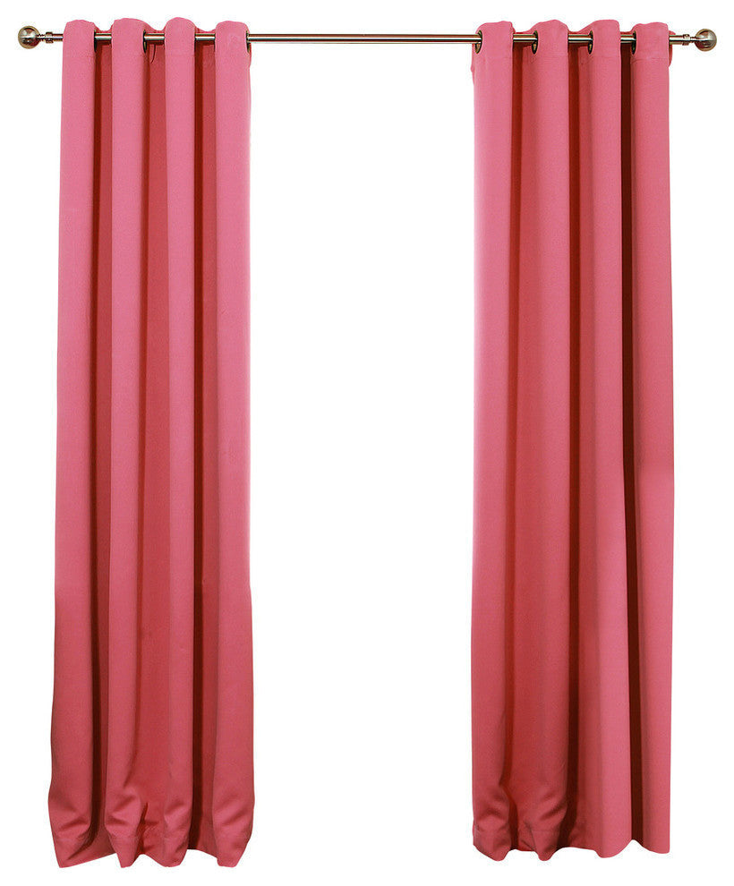 Solid Grommet Top Thermal Insulated Blackout Curtains, Pink, 120"