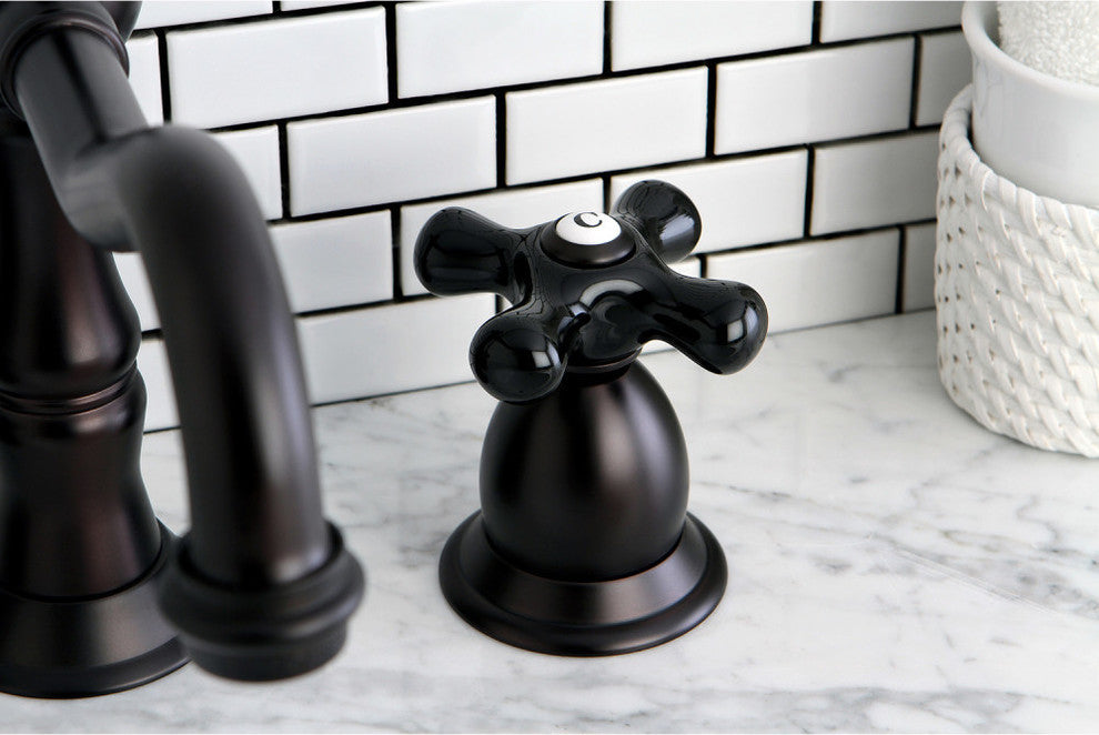 Kingston Brass Widespread Bathroom Faucet With Brass Pop-Up, Oil Rubbed Bronze