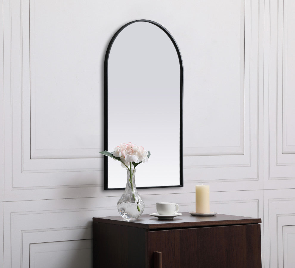 Metal Frame Arch Mirror 24X40 Inch, Black