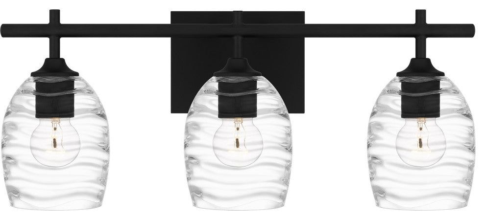 Quoizel LCY8622 Lucy 3 Light 22"W Vanity Light - Matte Black