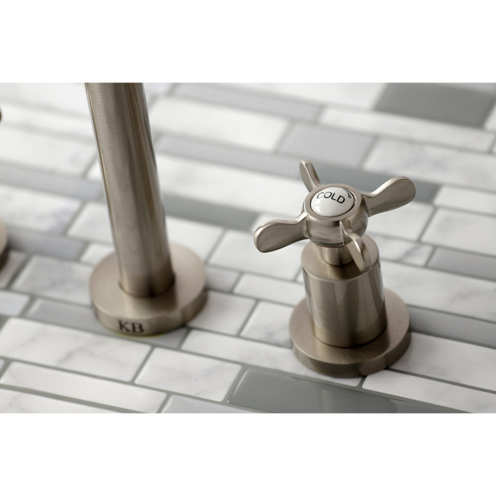 KS8028BEX Two-Handle Wall Mount Tub Faucet, Brushed Nickel