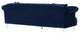 Elegance Contemporary Sofa, Blue Velvet With Acrylic Legs