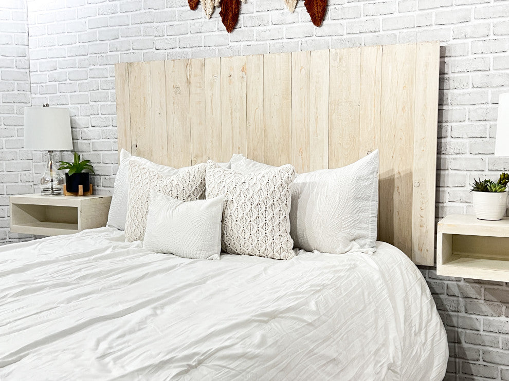 Handcrafted Headboard, Leaner Style, Antique White, Queen
