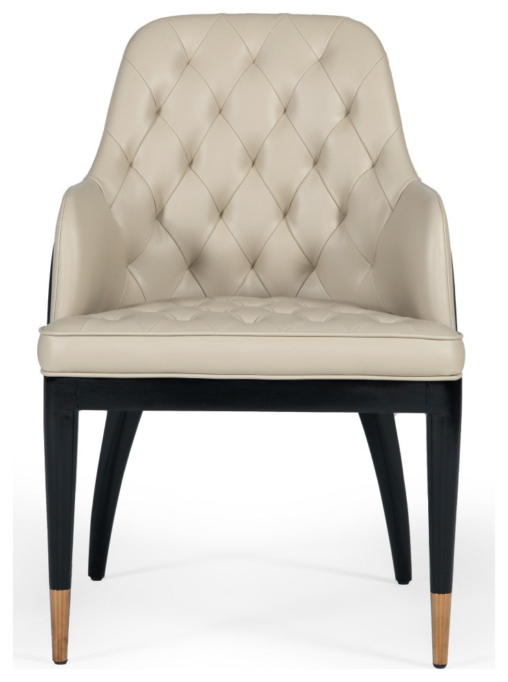Modrest Leeds Glam Beige and Black Dining Chair