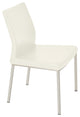 Pasha Chrome High Back Chair, Chrome Base, White Leatherette