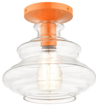 1 Light Shiny Orange Semi-Flush