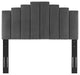 Headboard, Twin Size, Velvet, Dark Gray, Modern Contemporary, Bedroom