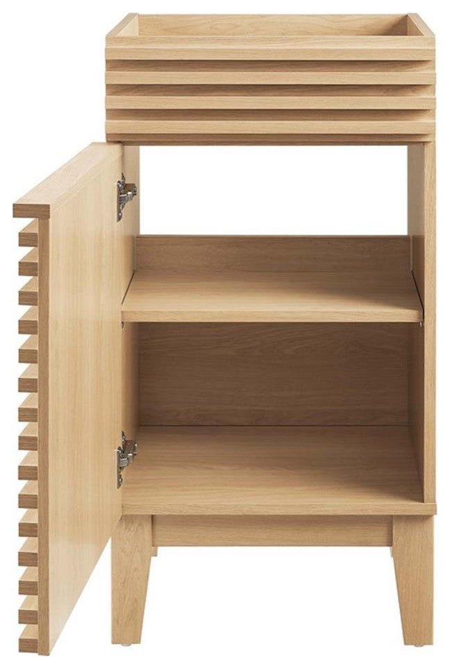 Modway Render 17" Particleboard and Laminate Bathroom Vanity Cabinet in Oak