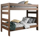 Jericho Mahogany Brown Wooden Bunk Beds, Mahogany, Twin Over Twin