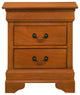 Louis Philippe 2-Drawer Nightstand (24 in. H X 21 in. W X 16 in. D), Oak