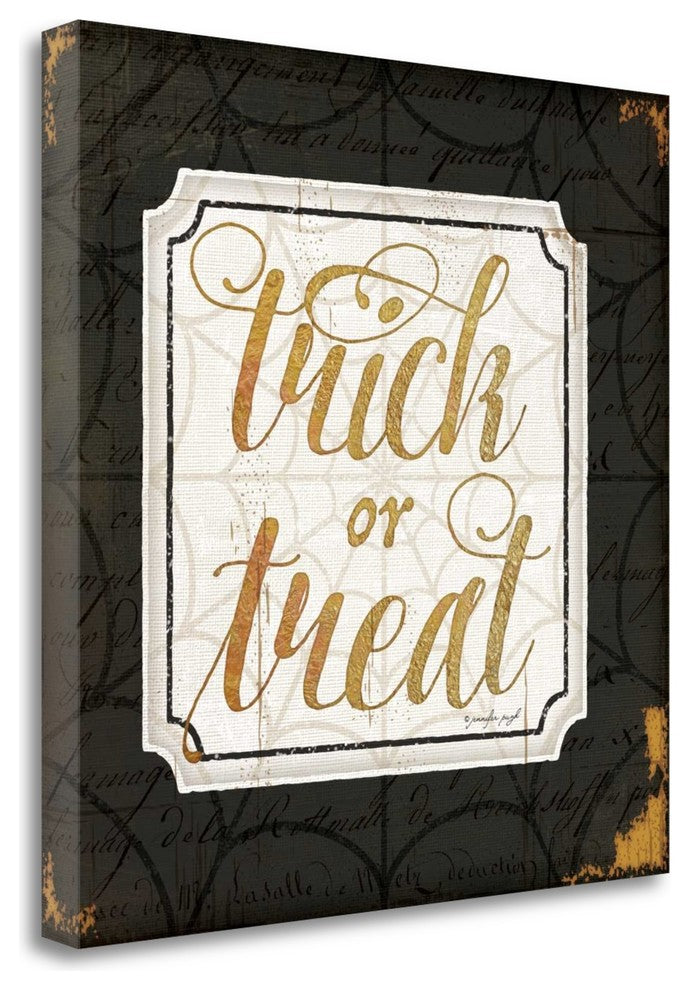 "Trick Or Treat Gold" By Jennifer Pugh, Giclee Print on Gallery Wrap Canvas