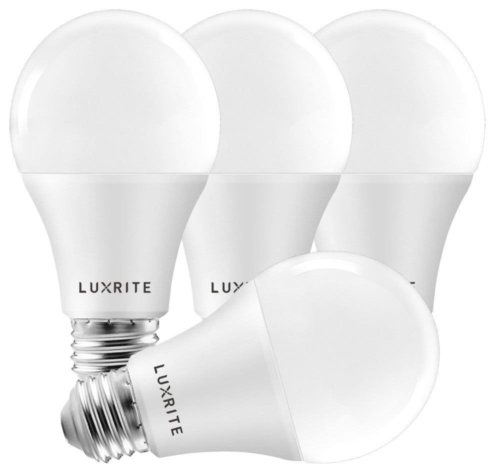 A19 LED Bulb Bright White 1600lm Enclosed Rated 15W E26 4 Pack
