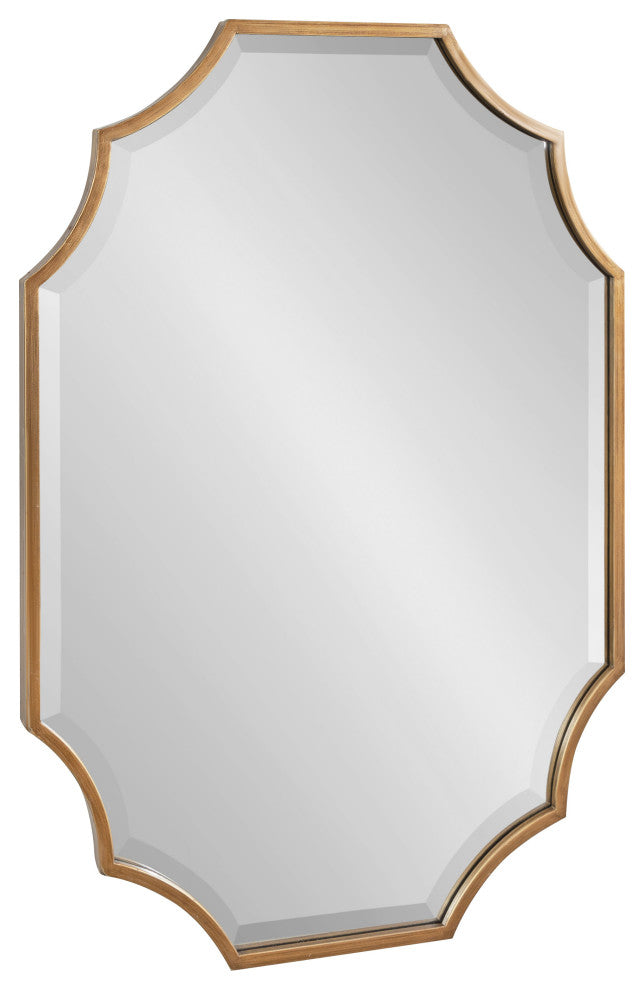 Deavere Scalloped Wall Mirror, Gold, 22"x32"