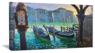 "Gondolas in Venice" Canvas Print