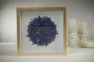 Firnley Gold Framed Crystal Flower Wall Decor, Blue