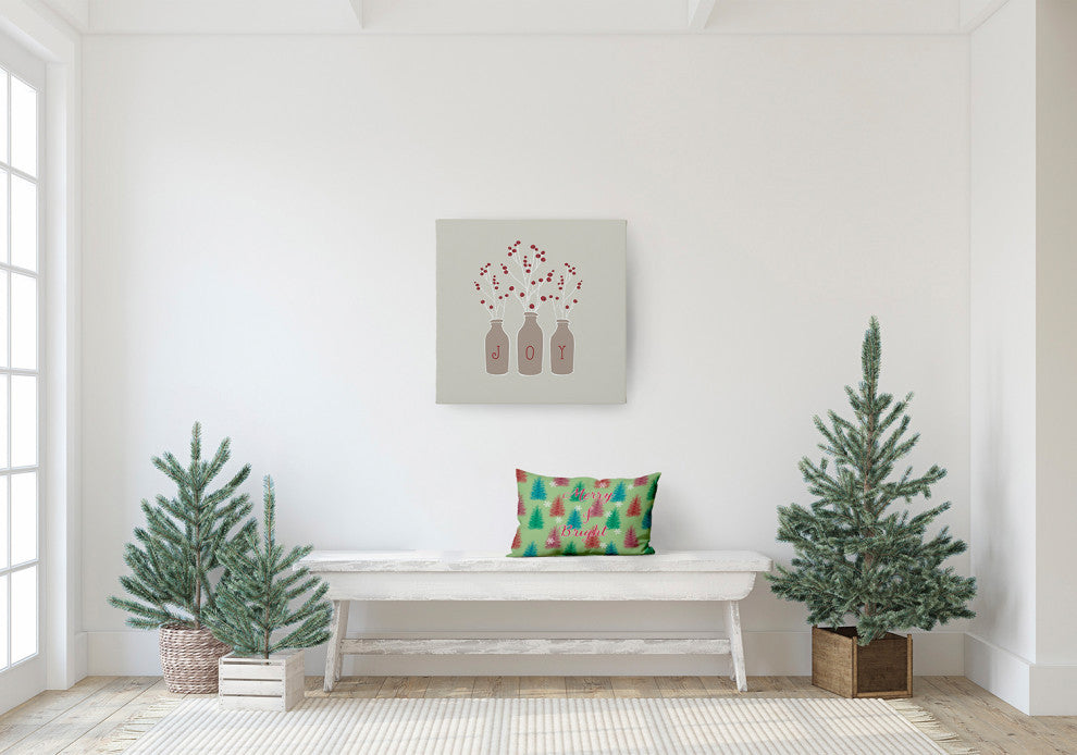 Merry and Bright Accent Pillow, Light Green, 14"x20"