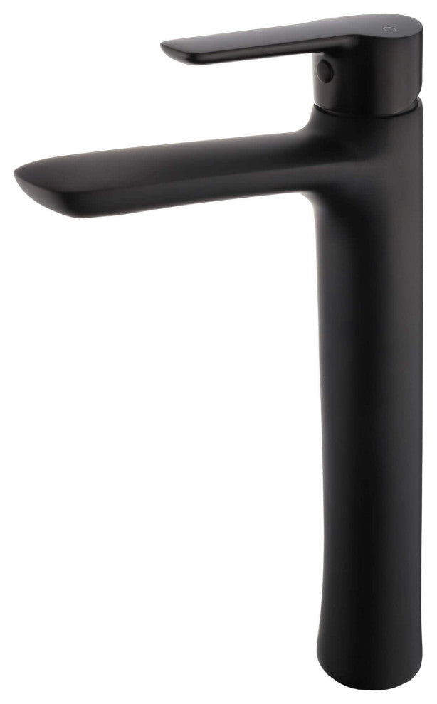 Fine Fixtures Round Single Hole Vessel Sink Bathroom Faucet, Black