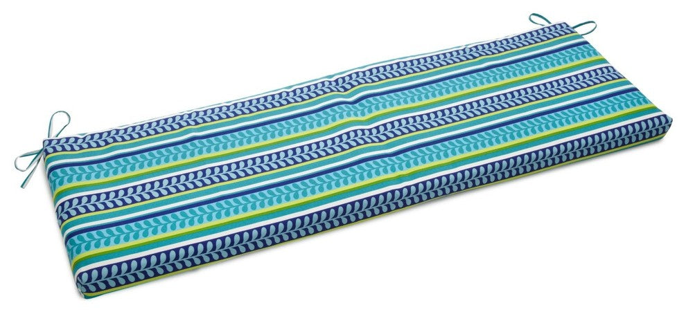 57"x19" Outdoor Spun Polyester Loveseat Cushion, Pike Azure