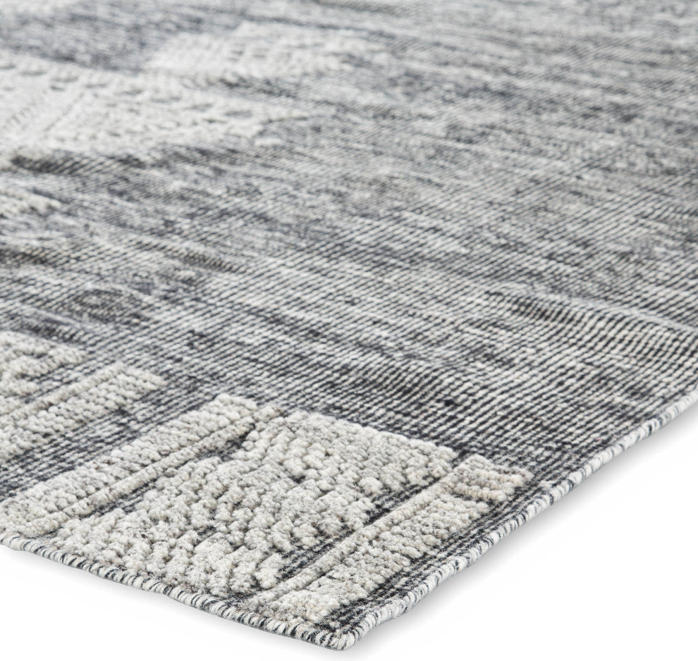 Jaipur Living Torsby Hand-Knotted Geometric Black/ Ivory Area Rug, 8'x10'