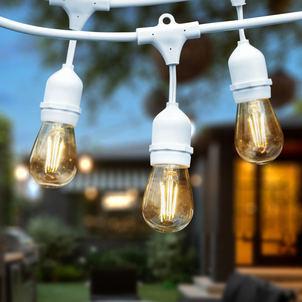 Brightech Ambience Pro LED 2W White- Waterproof LED Outdoor String Lights 48 Ft