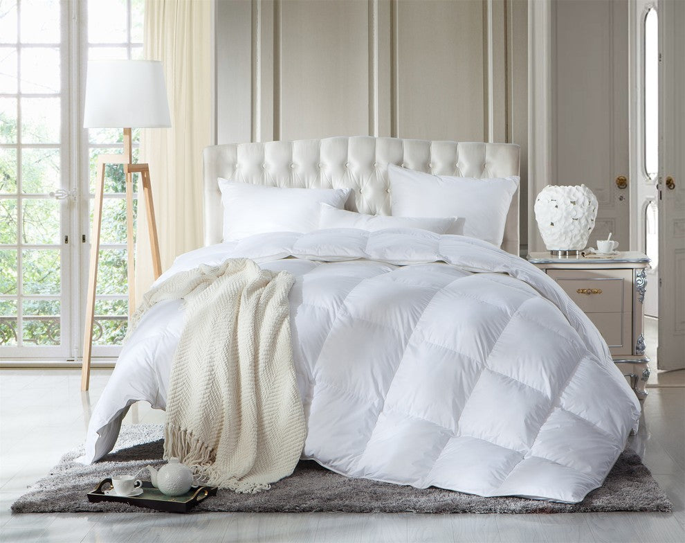 Luxurious Siberian Goose Down Comforter Duvet 750+ Fill, 1200 TC Egyptian Cotton
