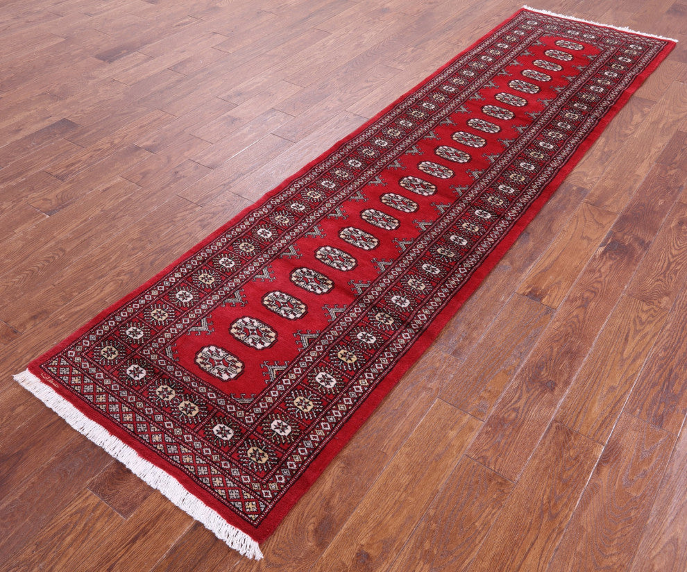 Signed Silky Bokhara Handmade Wool Runner Rug 2' 7" X 9' 10" - Q13782