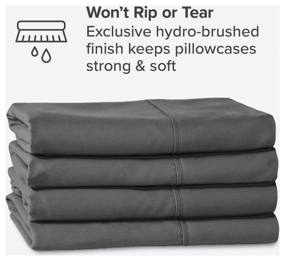 Bare Home Microfiber Pillowcases - Multi-Pack, Gray, Standard, Set of 4