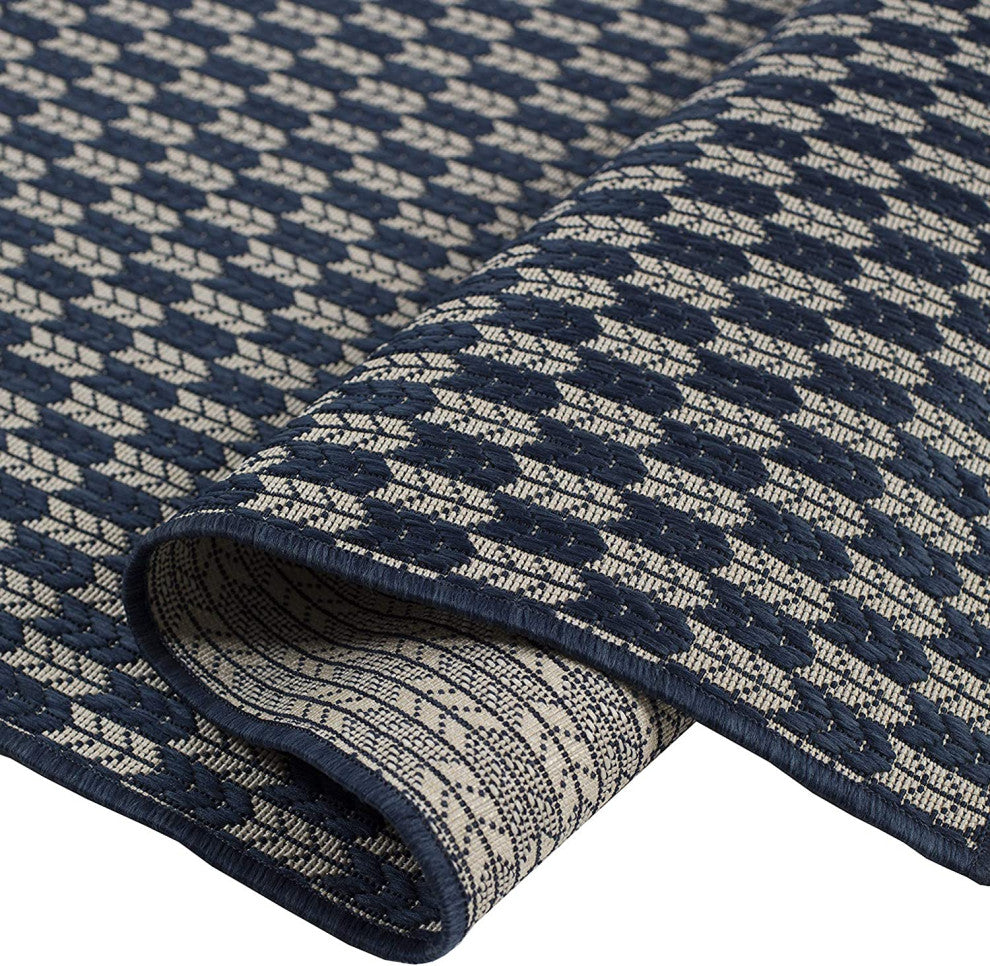 Outdoor Collection Geometric Rug - Bohemian Rug, Navy, 7'10"x10'