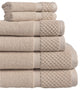 Diplomat 6-Piece 100% Cotton Bath Towel Set, Taupe