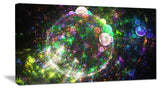 Multi Color Spherical Planet Bubbles, Oversized Abstract Canvas Art Print, 60x28