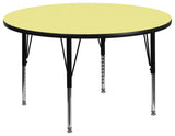 48'' Round Yellow Thermal Laminate Activity Table