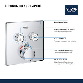 Grohe 29 141 Grohtherm Two Function Thermostatic Valve Trim Only - Starlight