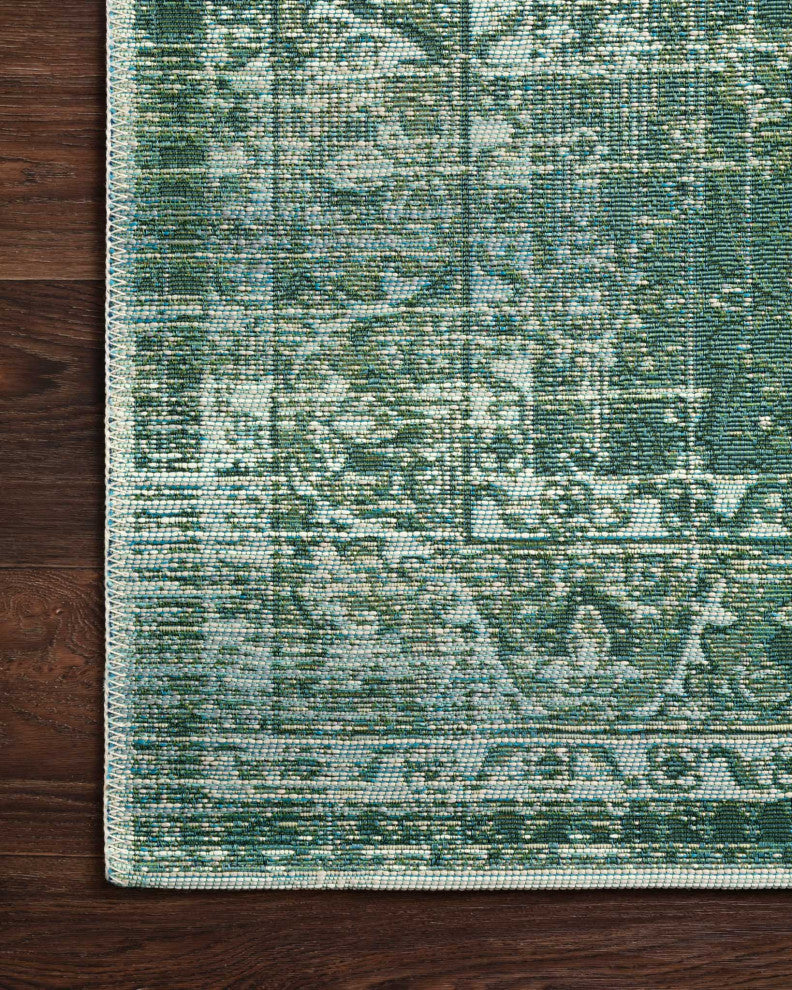 Mika In/out Area Rug by Loloi, Green/Mist, 1'6"x1'6" Sample Swatch