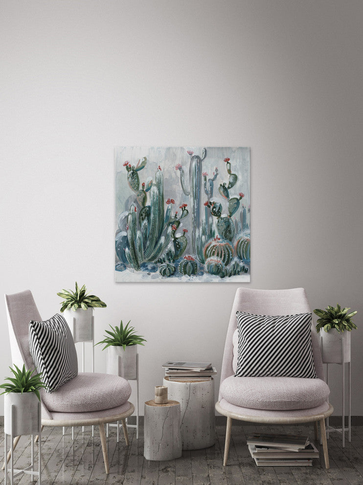 "Cactus Garden II" Painting Print on Wrapped Canvas, 32"x32"