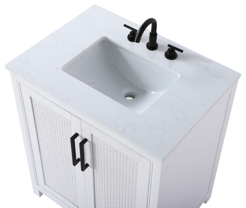 Elegant Lighting VF29530 Alina 30" - Linen Oak