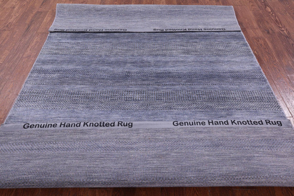 6' 1" X 9' 9" Wool and Silk Hand-Knotted Savannah Grass Rug Q11928